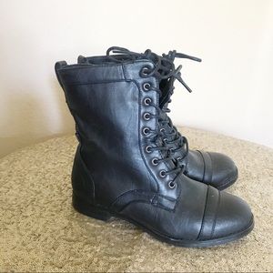Black combat boots